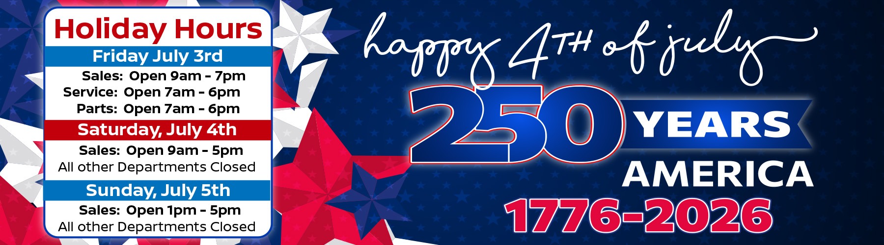 4th of July Hours